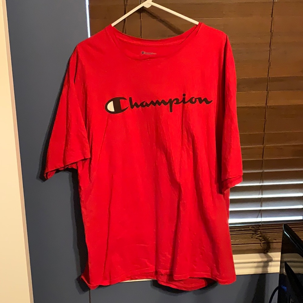Champion Mens Red Short Sleeved Tee
